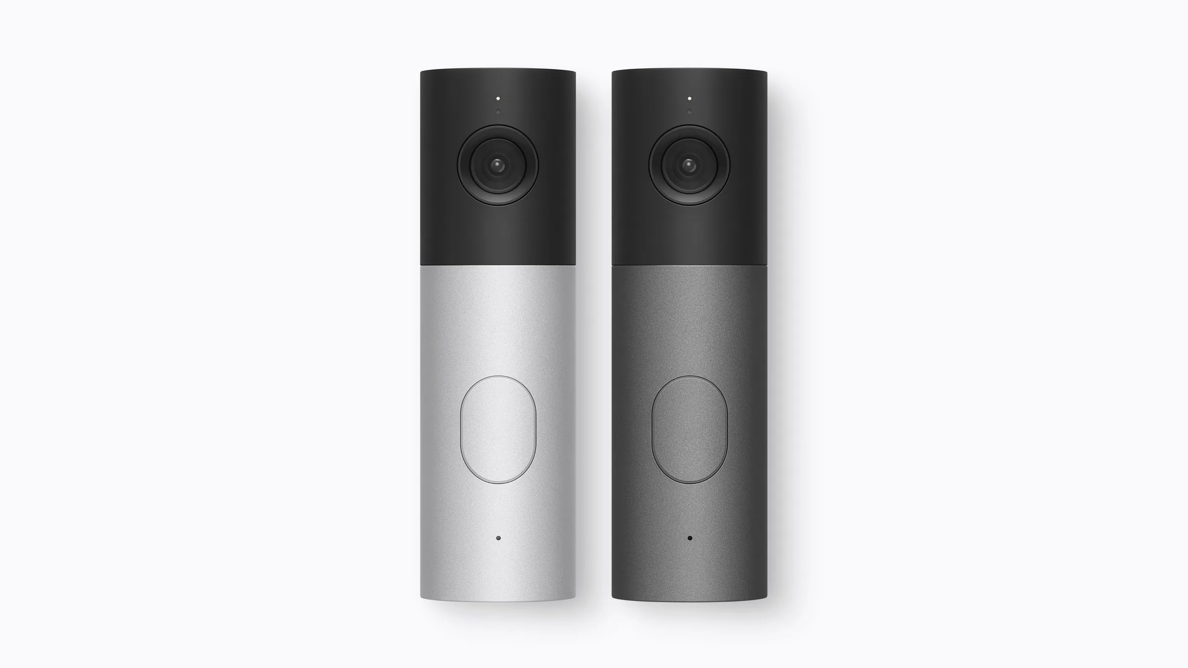 Two LG Video Doorbell Wired units side by side, one silver and one dark gray, each with a black camera section on top
